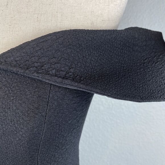 Bardot Womens Ruffle Off Shoulder Body Con Cocktail Dress 4 Black Snake Textured - Picture 3 of 8